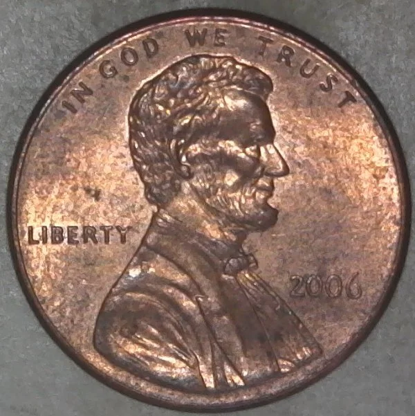 2006--P-Lincoln-Memorial-Cent-With-Nice-Column-Bar-DDR
